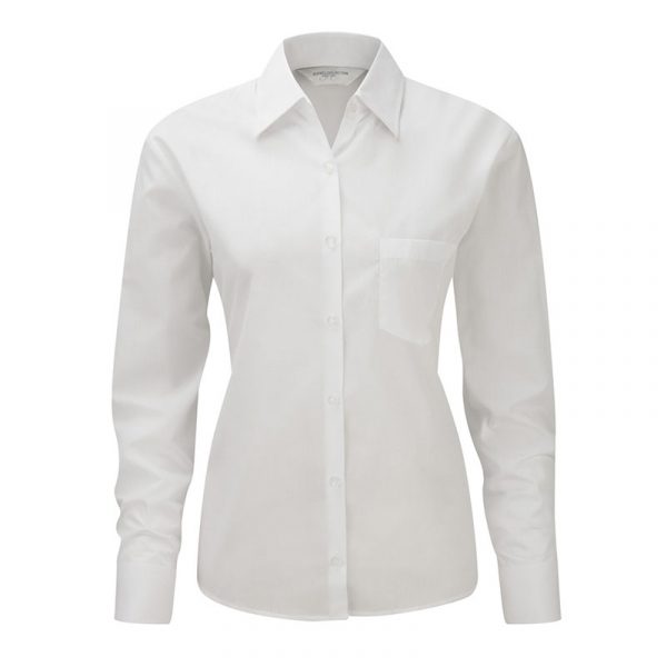 Ladies’ Long Sleeve Polycotton Easy Care Poplin Shirt