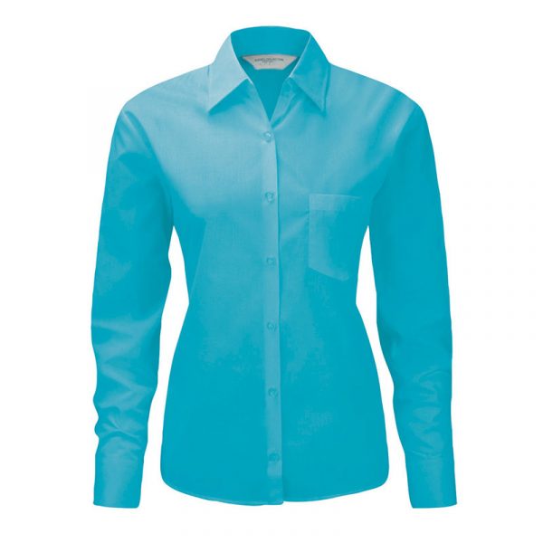 Ladies’ Long Sleeve Polycotton Easy Care Poplin Shirt