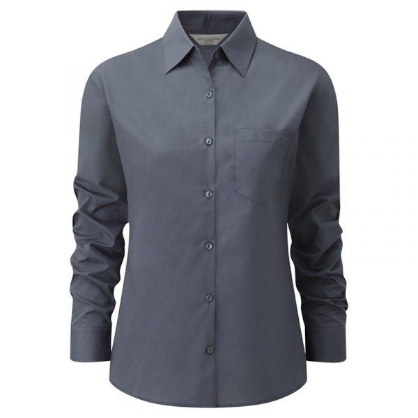 Ladies’ Long Sleeve Polycotton Easy Care Poplin Shirt