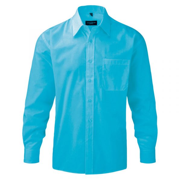 Men’s Long Sleeve Polycotton Easy Care Poplin Shirt