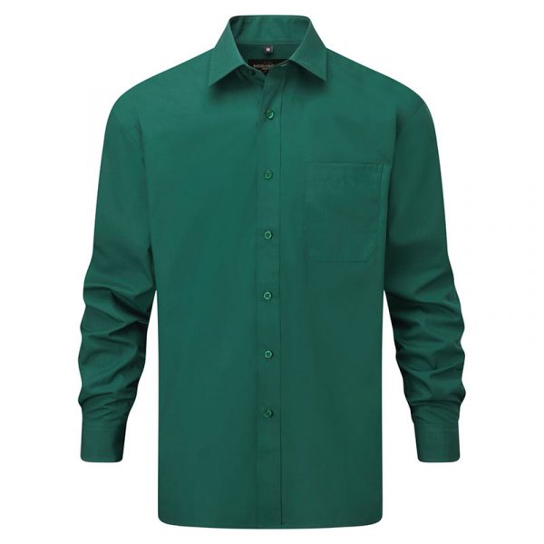 Men’s Long Sleeve Polycotton Easy Care Poplin Shirt