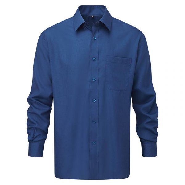 Men’s Long Sleeve Polycotton Easy Care Poplin Shirt
