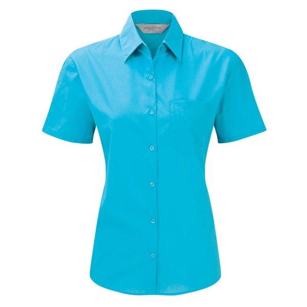 Ladies’ Short Sleeve Polycotton Easy Care Poplin Shirt