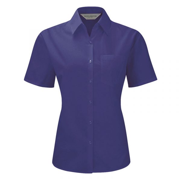 Ladies’ Short Sleeve Polycotton Easy Care Poplin Shirt