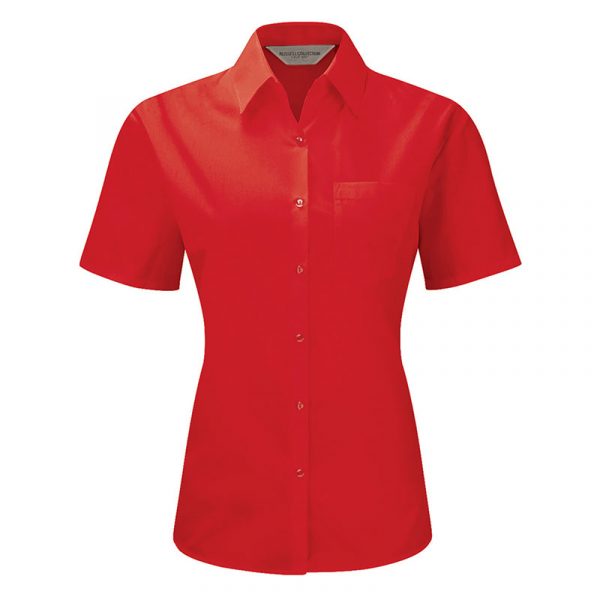 Ladies’ Short Sleeve Polycotton Easy Care Poplin Shirt