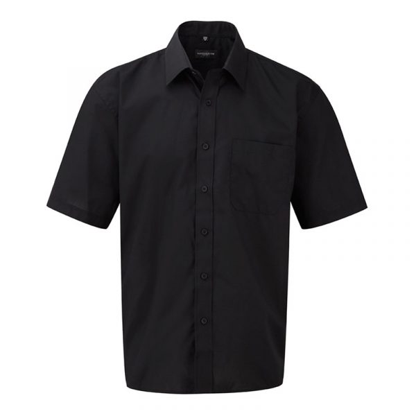 Men’s Short Sleeve Polycotton Easy Care Poplin Shirt