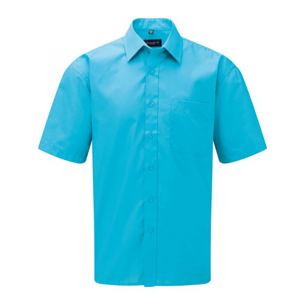 Men’s Short Sleeve Polycotton Easy Care Poplin Shirt