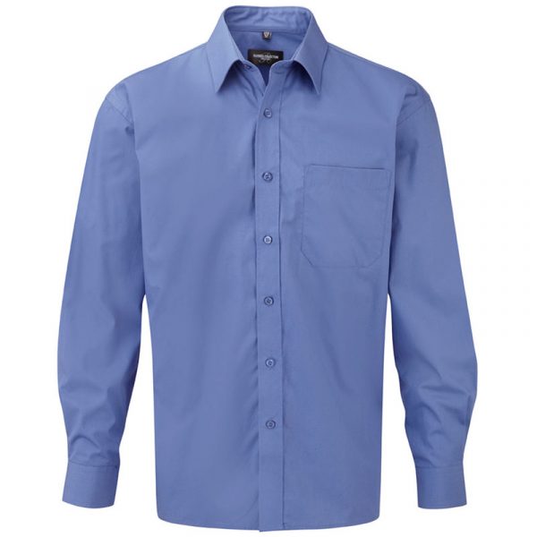 Men’s Long Sleeve Pure Cotton Easy Care Poplin Shirt