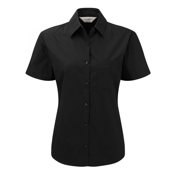 Ladies’ Short Sleeve Pure Cotton Easy Care Poplin Shirt