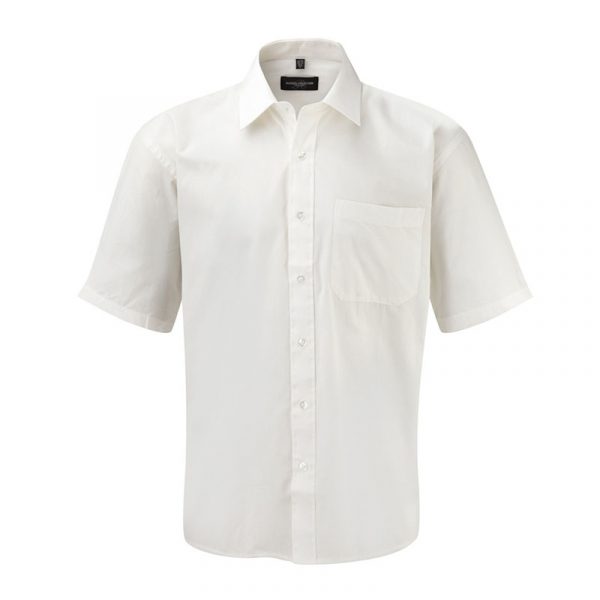 Men’s Short Sleeve Pure Cotton Easy Care Poplin Shirt