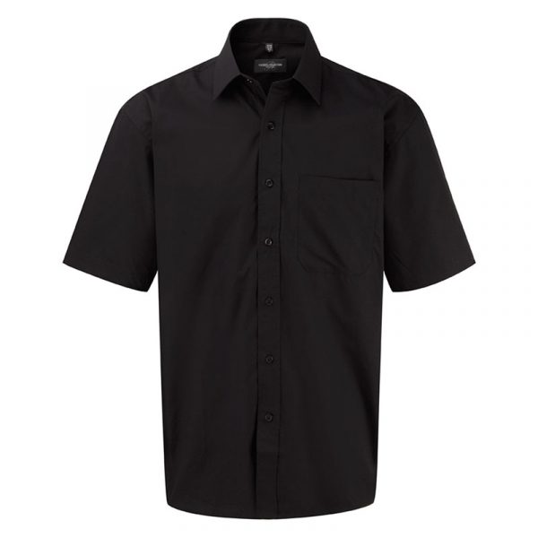 Men’s Short Sleeve Pure Cotton Easy Care Poplin Shirt