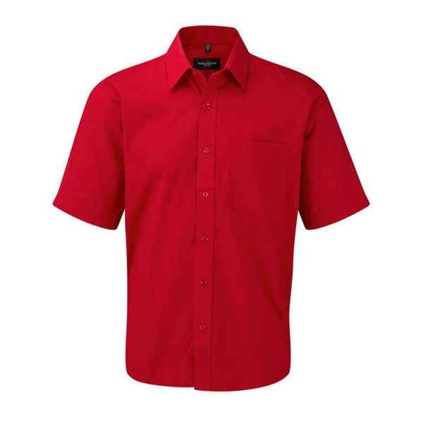 Men’s Short Sleeve Pure Cotton Easy Care Poplin Shirt