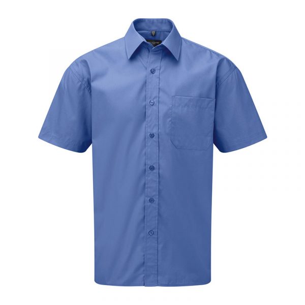 Men’s Short Sleeve Pure Cotton Easy Care Poplin Shirt