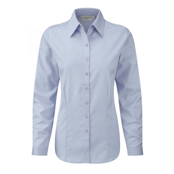 Ladies’ Long Sleeve Herringbone Shirt